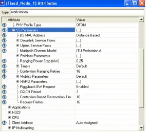 Figure 11. WiMAX subscriber station parameters. 