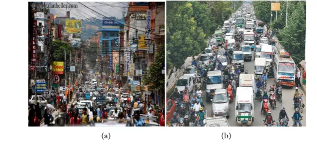 Figure 4. Kathmandu Valley. Inner streets and feeder roads are seen in white color. 