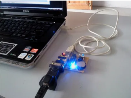 Figure 14. Viewing the database saved in the EEPROM through HyperTerminal.  