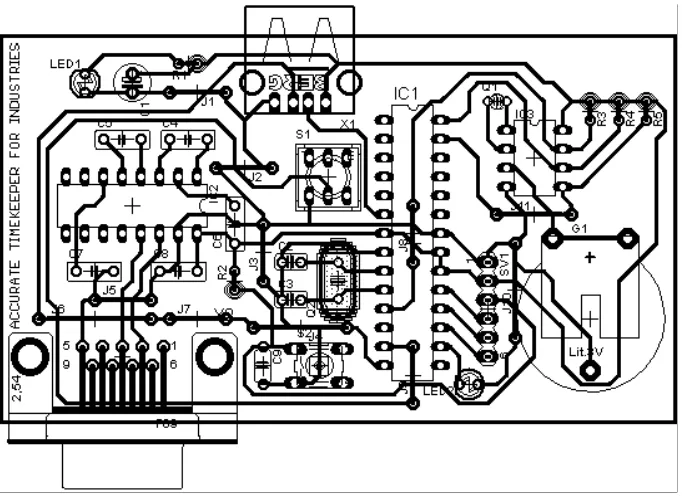 Figure 18. Single side PCB layout of the control circuit. 
