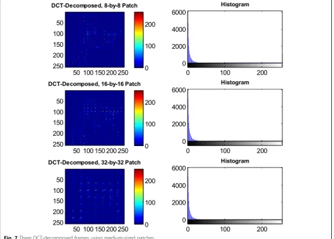 Fig. 7 Three DCT-decomposed frames using medium-sized patches