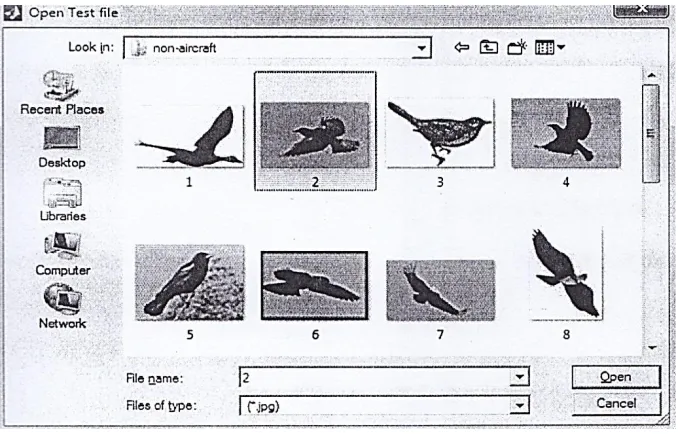 Figure 3: User Select Non-Aircraft Image Menu 