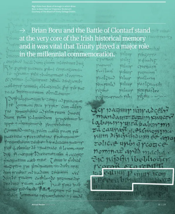 Fig 1 Folio from Book of Armagh in which Brian 