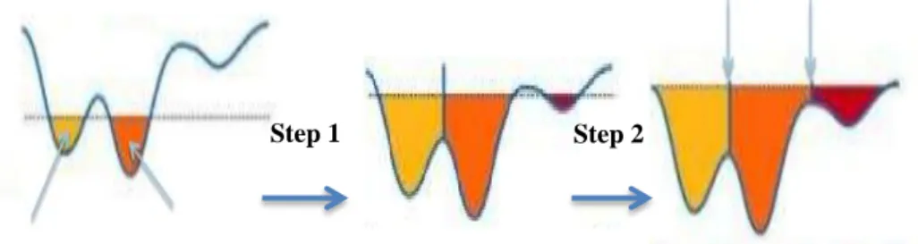 Figure 4.1 : Illustration for the immersion-based watershed algorithm. 