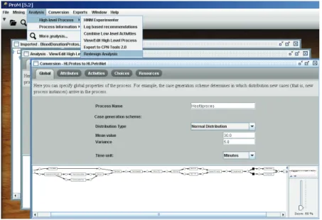Figure 4: The Edit / View High-level Information plugin displaying a HL Petri net Creating an Alternative Process Model