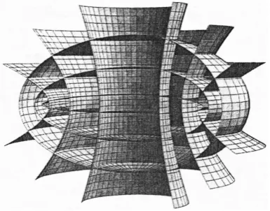 Figure 1. Elliptic-hyperbolic coordinate system by Enderlein. 