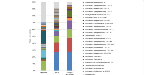 Table 1 Classification of 16S rDNA sequences into different taxonomic levels. Numbers in parentheses indicate the number ofcorresponding operational taxonomic units
