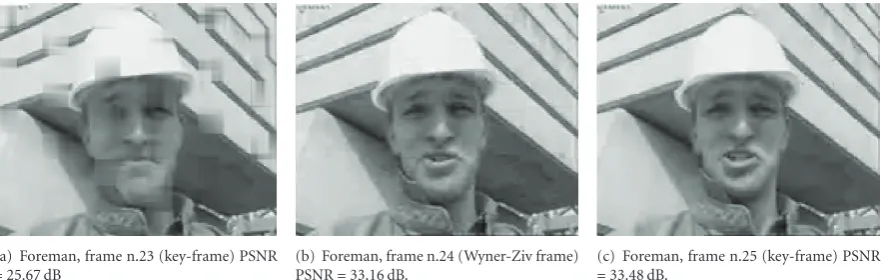 Figure 9: Example of visual results for the Foreman sequence.