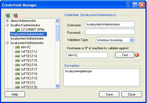 Figure 4-1    Credentials Manager dialog box