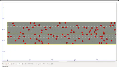Fig. 7 A snippet of multi-lane highway mobility model in NS3 Simulator