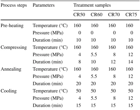 Table 1  Operational parameters during THM process
