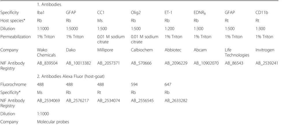 Table 1 List of antibodies used for IHC analysis
