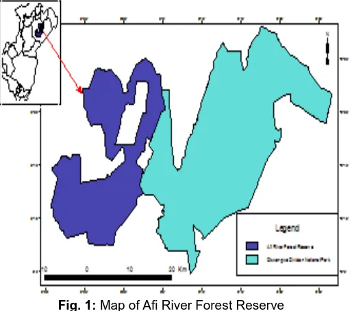 Fig. 1: Map of Afi River Forest Reserve 