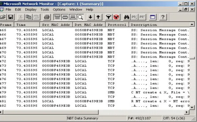 Figure 8-3 : capture summary menu 