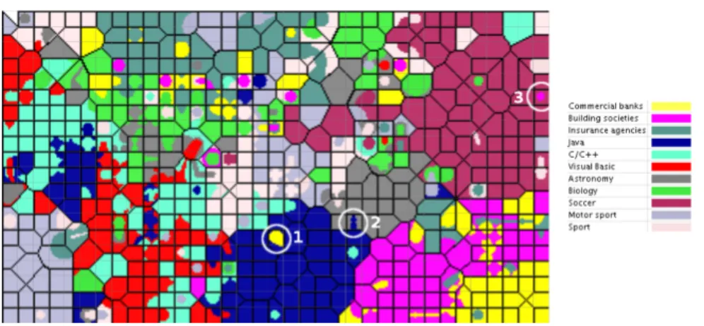 Fig. 6. Class Colouring applied on the Banksearch data set