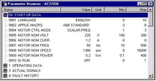 Figure 8 Parameter Browser 