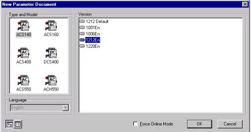 Figure 14 New Parameter Document 