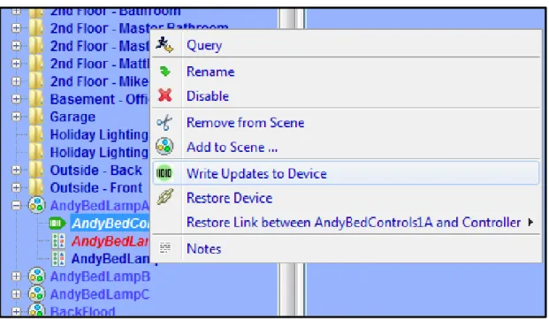 Figure 17:  Write Updates to Device Screen 