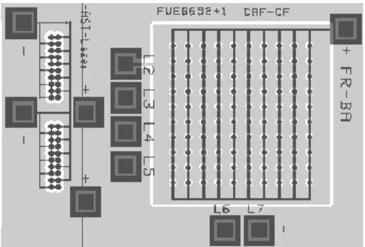 Figure 11: Via2Via and Via2plane test structures of HAST test coupon 
