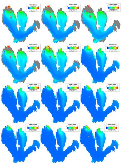 Fig. 6: Water temperature at 3-meter depth from day 30 to day 365 