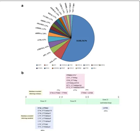 Fig. 6 Targeted NGS futher validated based on the spectrum of DNA alterations and EGFR hotspot mutation rates in a large non-small-cell lungcancer (NSCLC) cohort