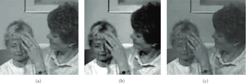 Figure 14: (Left) Compressed image; (center) reconstruction using our method (2 × 2 BDCT); (right) reconstruction using Yang andGalatsanos [23] method.