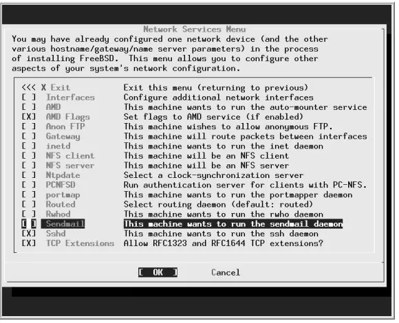 Figure 6-4: Network services menu