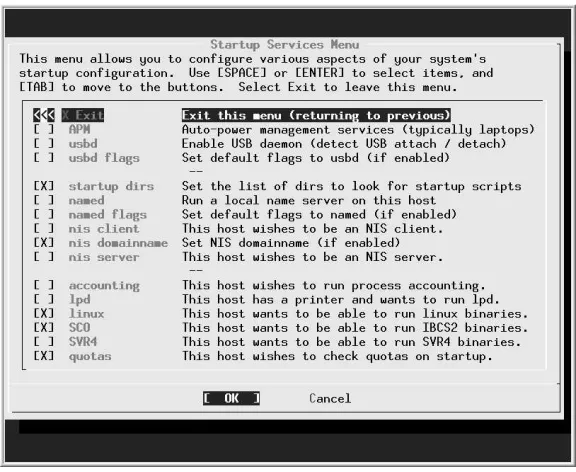 Figure 6-7: Startup conﬁ guration menu