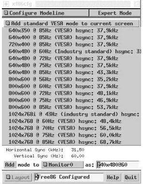 Figure 6-18: xf86cfg quit