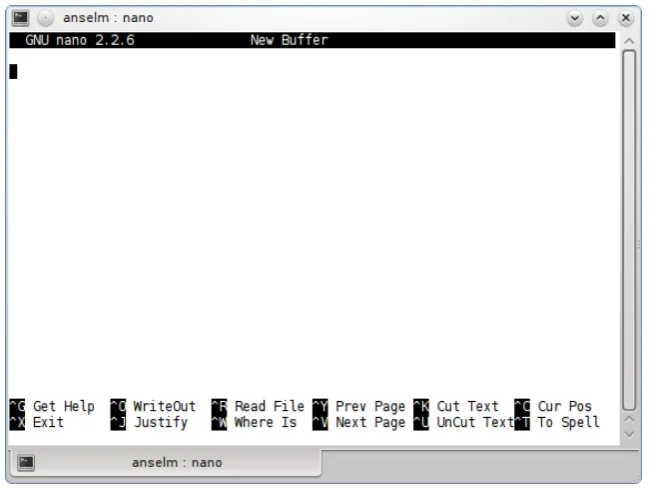 Figure 3.1: The GNU Nano text editor