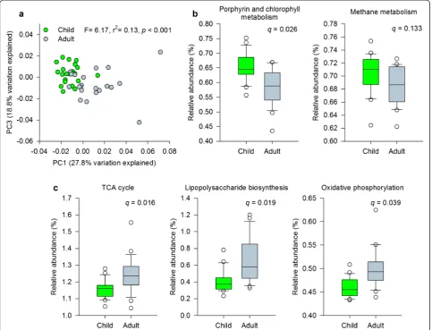 Fig. 4 Differences in KEGG pathway profiles contribute to the differentiation of children and adults