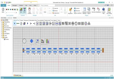 Figure 1. Simulation model of the layout before balancing the line. 