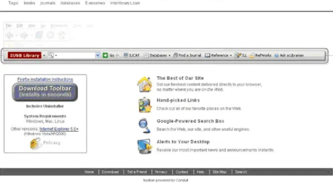 Figure 8. Franklin D. Schurz Library toolbar. 