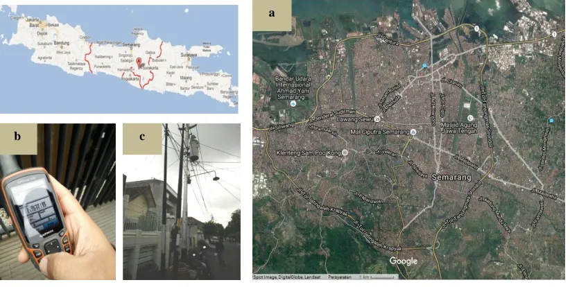 Figure 1.a). Location of Object Study-Area of Semarang City Square (Source : https://maps.google.com); b)