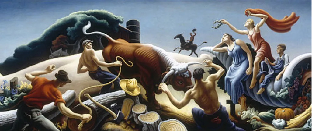 Figure 10 Benton, Thomas Hart. Achelous and Hercules. 1947. Tempera and oil on canvas mounted on plywood, 62 7/8in