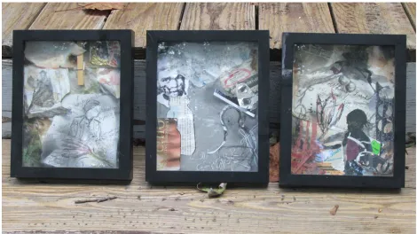 Figure 10 What Remains. Mixed-media Triptych 8" x 10" (2010) 