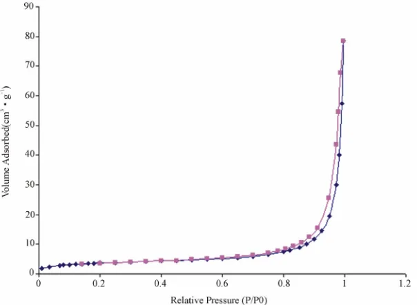 Figure 7. N2 adsorption/desorption isotherms of V3O7·H2O nanobelts. 