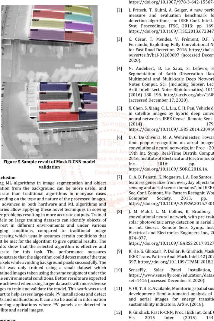 Figure 5 Sample result of Mask R-CNN model  validation 