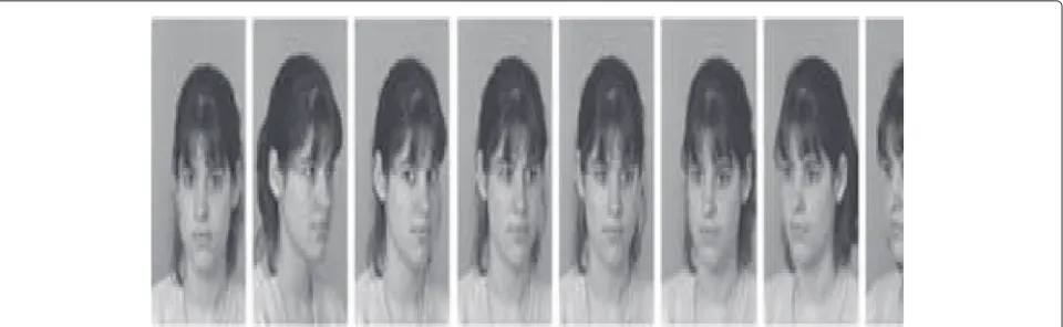 Fig. 3 Examples of images from FERET database corresponding to different poses. The figure illustrates examples of images taken from a posesubsets of FERET database