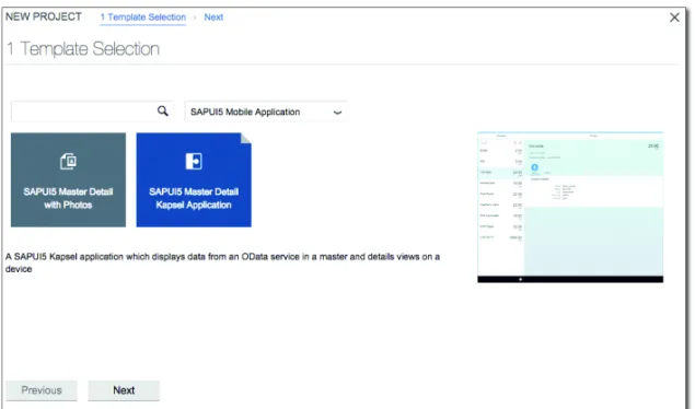 Figure 12.11  Web IDE’s Mobile Application New Project Templates