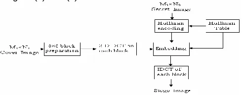 Figure 2.2 (a) Insertion of a Secret image (or message)  into a Cover image[11] 