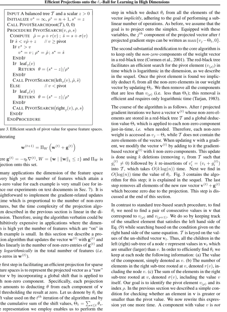 Figure 3. Efficient search of pivot value for sparse feature spaces.