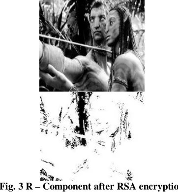Fig 4 : Comparison of image before and after 2 levels of  encryption 