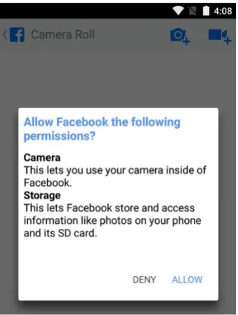 Figure 3. The application shows all permissions needed to access before installation. 