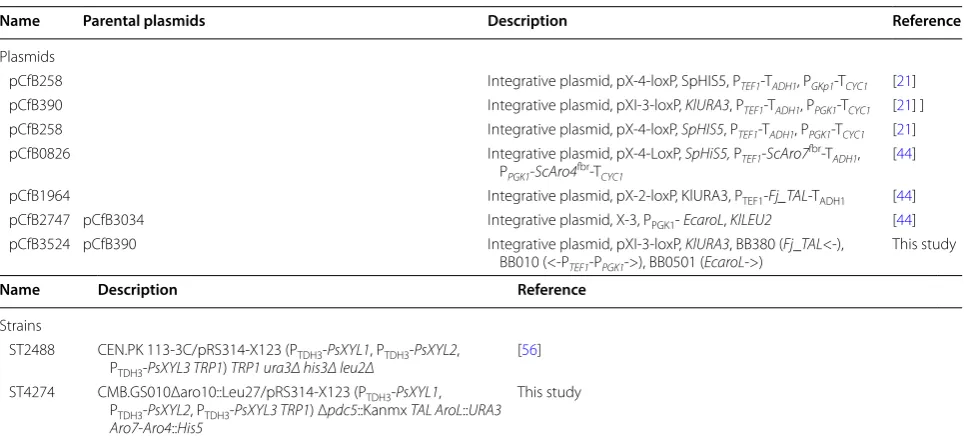 Table 4 Biobricks used in this study