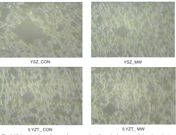 Table 3: Variation of grain growth and micro hardness of conventionally and microwave sintered products