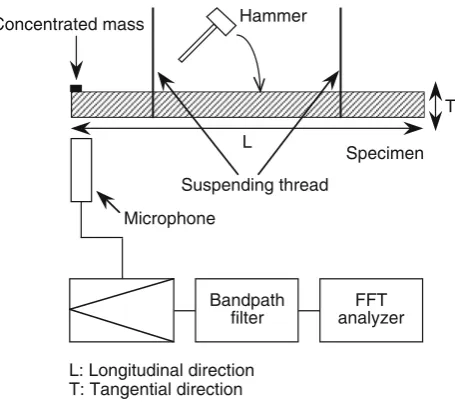 Fig. 4 Schematic diagram of the experimental setup for the free–freebending vibration test