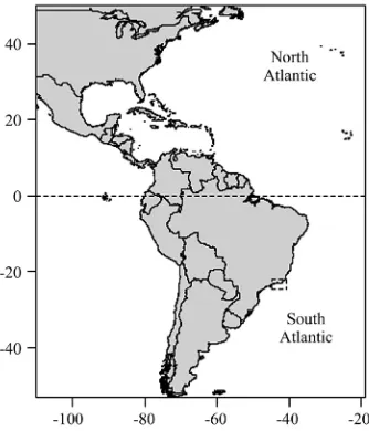 Figure 1. Brazilian coast, with an emphasis on the east coast of Rio de Janeiro State, where the region of Arraial do Cabo (Latitude: 23˚S - Longitude: 42˚W) is located