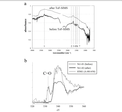 Figure 3 Results of the tests for sample damage by ToF-SIMS and for FIB cross-contamination