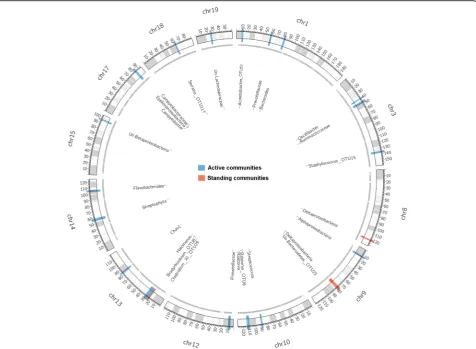 Fig. 4 QTL mapping of the standing and active microbiota in the G15 population. Only chromosomes with identified QTLs are shown